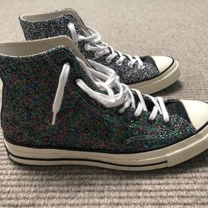 MEN'S CONVERSE CHUCK TAYLOR J.W. ANDERSON GLITTERED HIGHTOPS SIZE: US 10.5